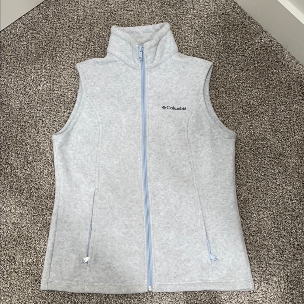 Columbia Fleece Vest Small Gray